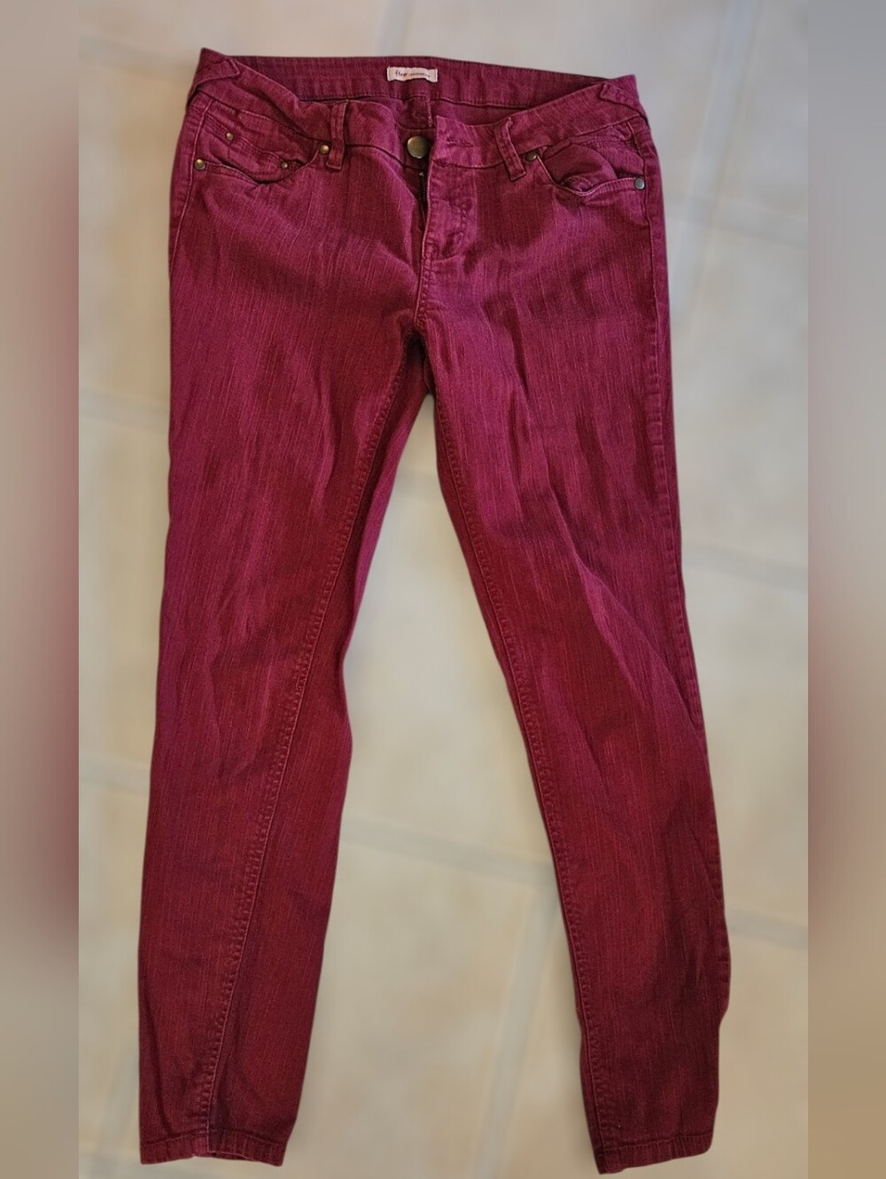 Fire Los Angeles Skinny Jeans - Deep Berry Pink